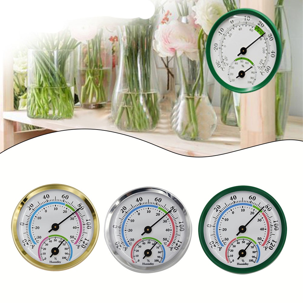 Home Improvement Tool Time - Thermomètre et hygromètre en aluminium, 57x57x13mm,