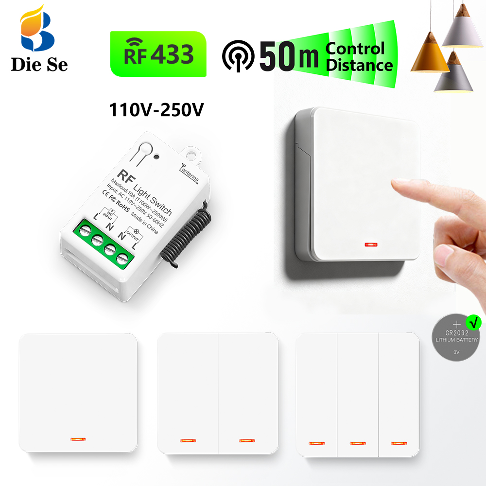 Home Improvement Loan - Interrupteur d'éclairage AC sans fil 433MHz,