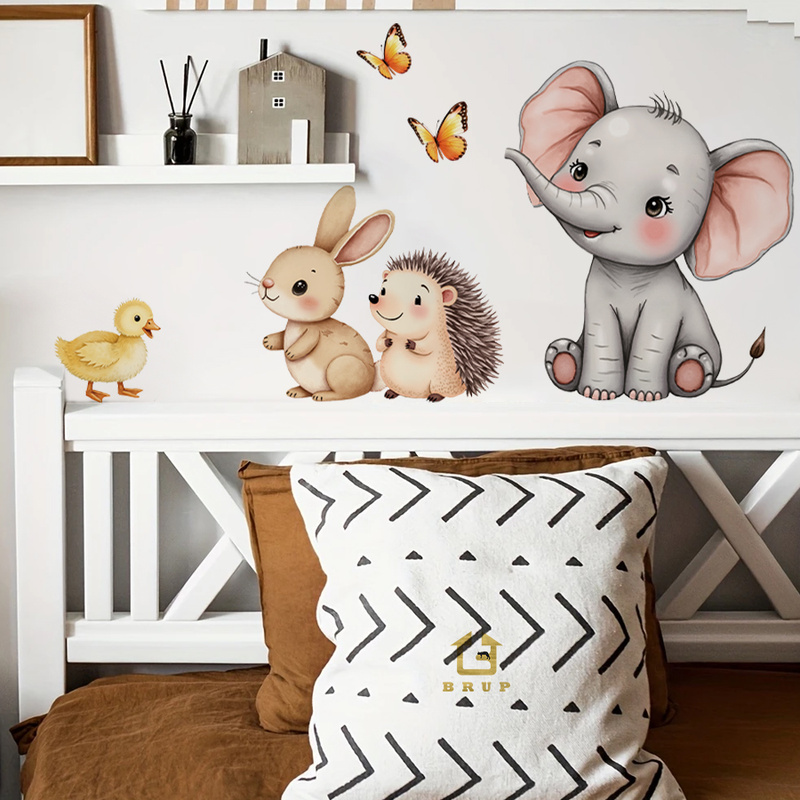 Home Improvement Kids - Autocollant mural d'animal de dessin animé,