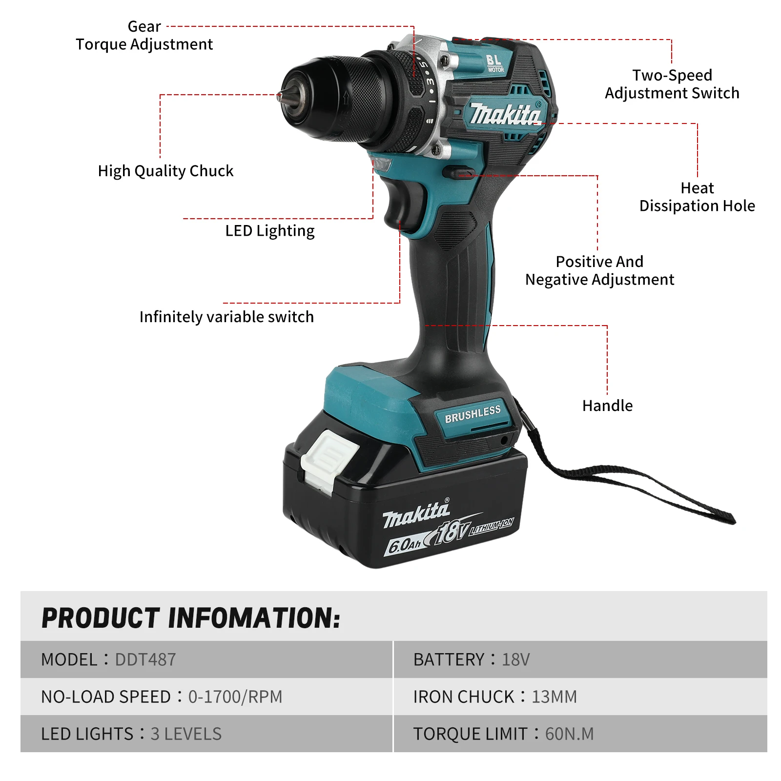 Perceuse-visseuse Makita DDF48 - Makita Drill Ddf484 avis et prix