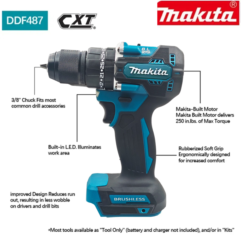 Batterie Makita 18v, perceuse- - Makita Drill Ddf484 avis et prix